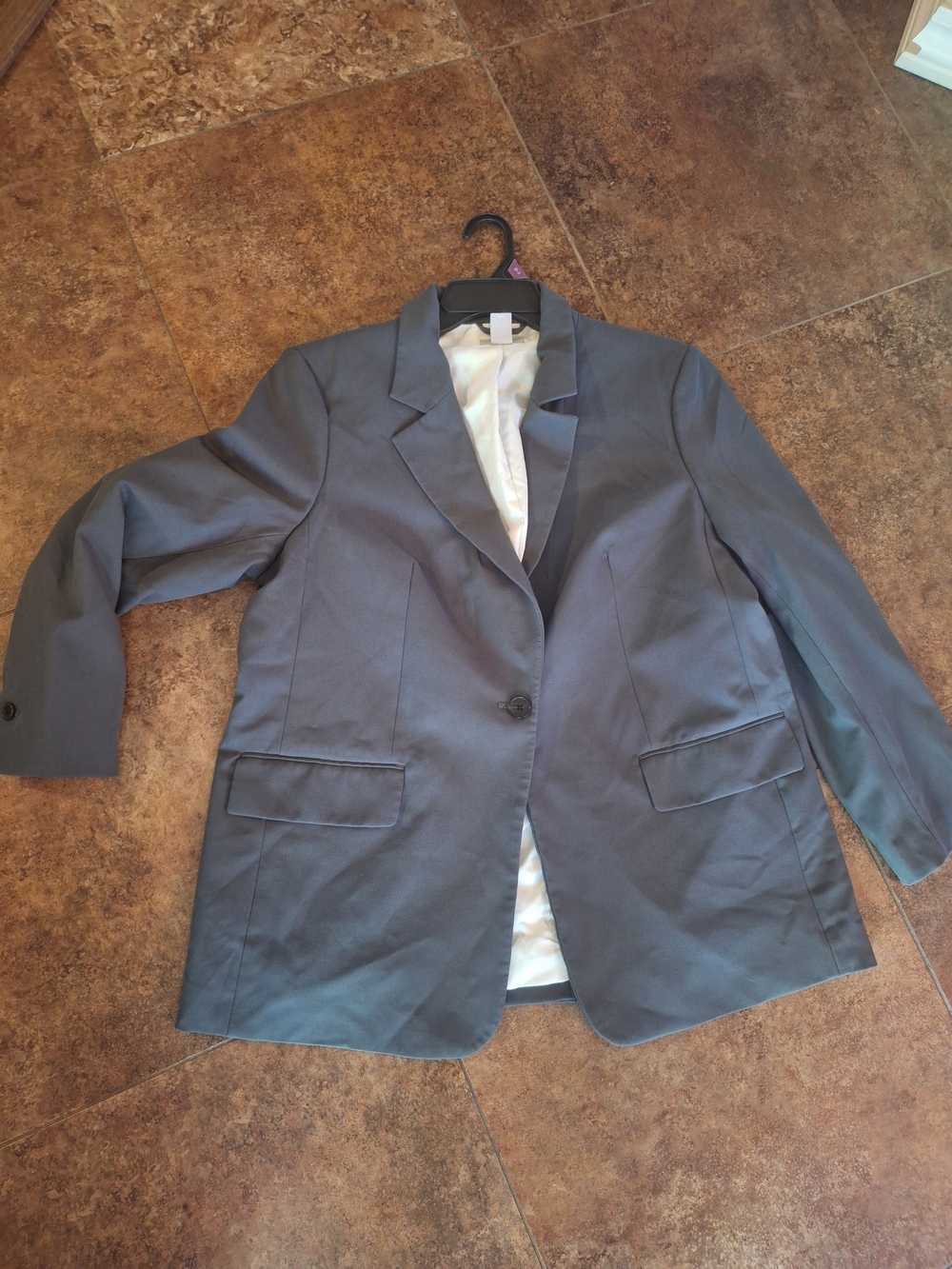 H&M Women’s Gray Green Blazer Jacket - Classic Tailored Coat L